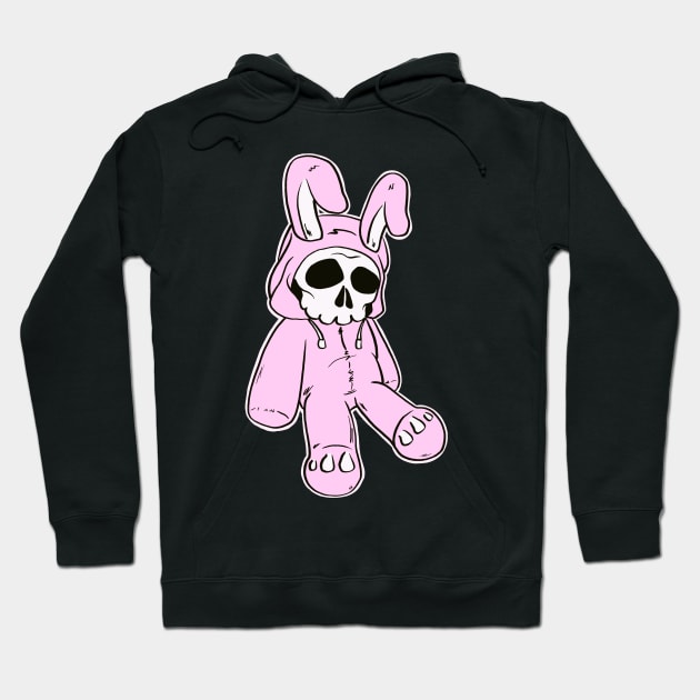 Skeleton Skull Pink Dead Hare Costume Rabbit Bunny Hoodie by Foxxy Merch